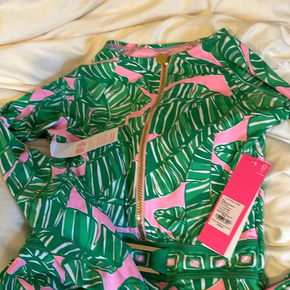 NWT Lilly Pulitzer Rashguard Swimsuit  Lets Go Bananas - size 4 - Picture 2 of 7